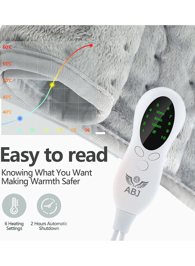 أيه بي جي وسادة كهربائية لتخفيف آلام الظهر والرقبة والكتفين 10 خيارات درجة الحرارة الكهربائية 4 الموقت الإعداد التلقائي إيقاف 12 × 24 بوصة وسادة كهربائية مدلك - مدلك الكهربائية - Image 3