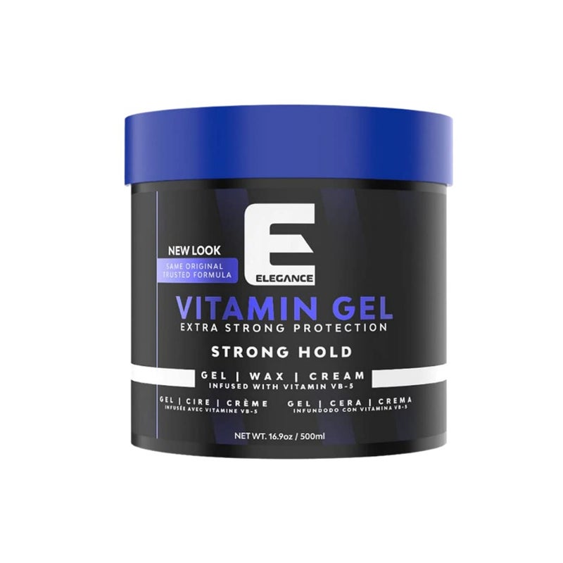 E Elegance Vitamin Pro-VB5 Hair Styling Gel – Strong Hold, 16.9 oz - Image 3