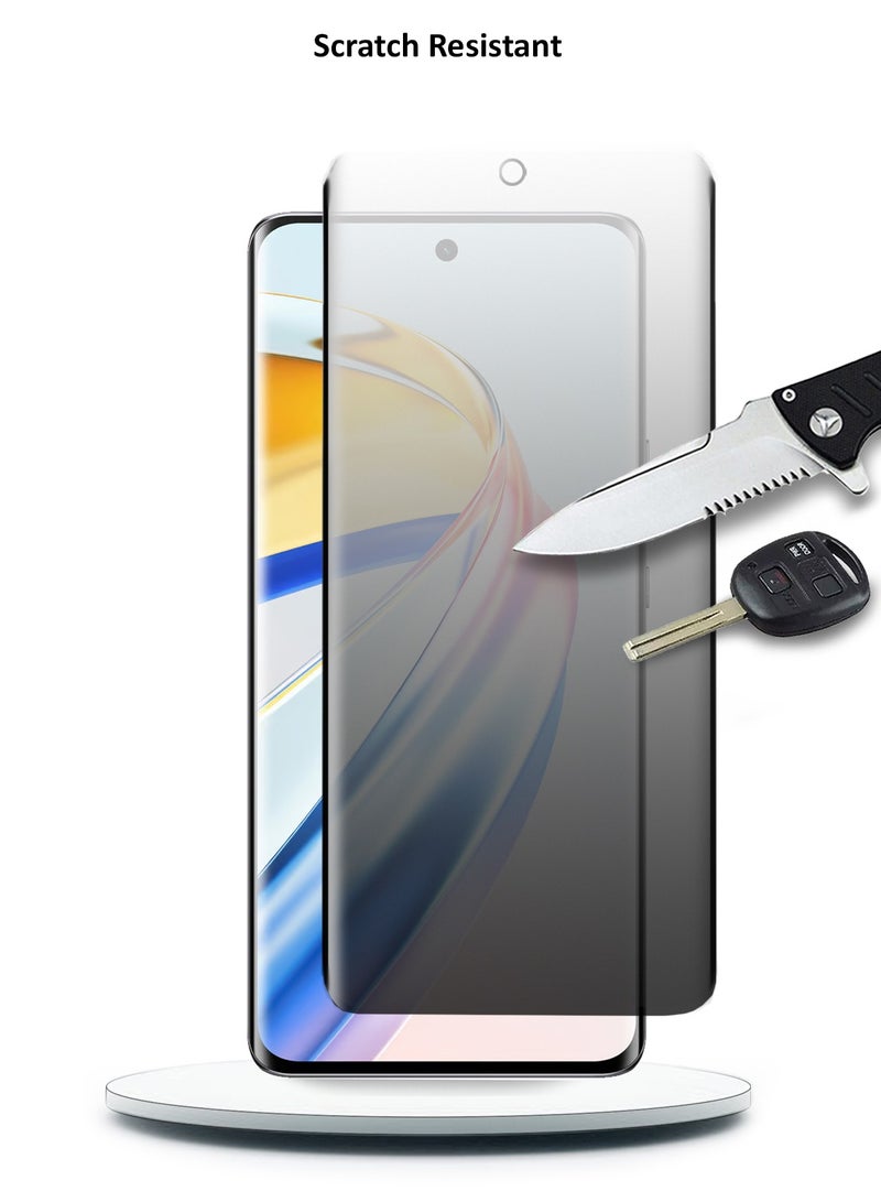 Wtech Honor X9b 5G 2023 - Nano Ceramic Privacy Full Glue Full Cover Matte Flexible Screen Protector (MSCNMP) - Clear/Black - Image 5