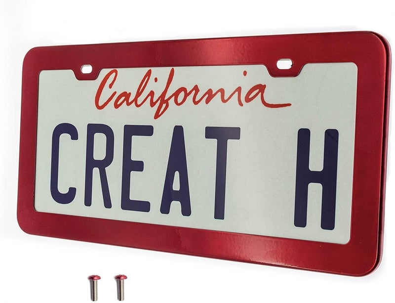 Creathome 201 Stainless Steel License Plate Frames with Shining Red Color - Image 3