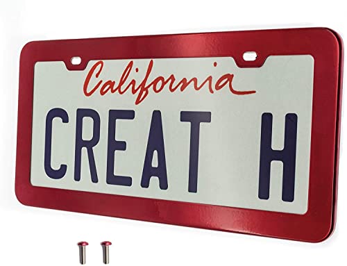 Creathome 201 Stainless Steel License Plate Frames with Shining Red Color - Image 1