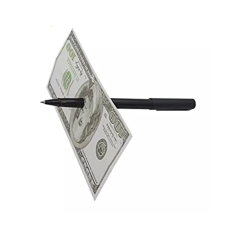 MilesMagic Magician's Pen Through Paper, Dollar, Bill, Poker Card Ultimate Money Penetration Misled Gimmick for Close Up Easy Mystery Magic Tricks, Black - Image 1