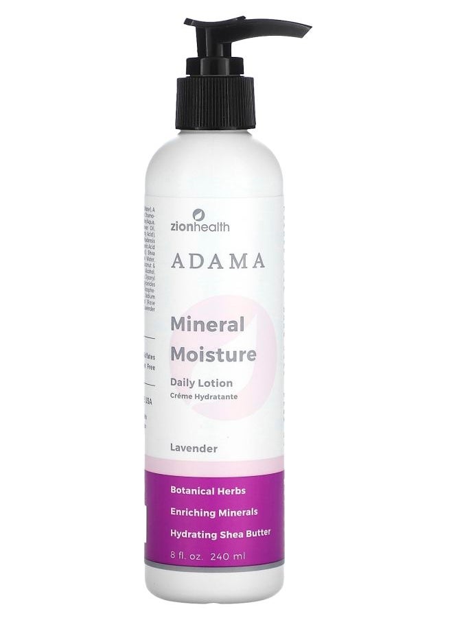 Zion Health Adama Mineral Moisture Daily Lotion Lavender 8 fl oz (240 ml) 