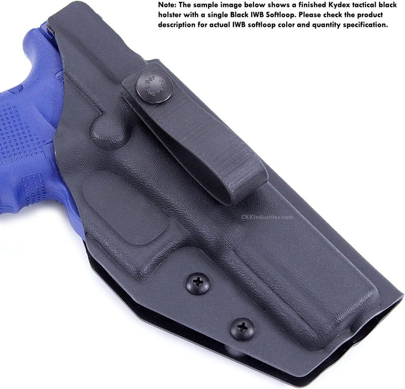 Holstex IWB Soft Belt Loops - w/Heavy Duty Rubberized Nylon Pull-The-Dot Security Snaps & Mounting Hardware - Holster Loops for IWB Carry - (Fit 1.25" to 2.00" Belts (Adjustable) - (Multi Colors) - Image 3