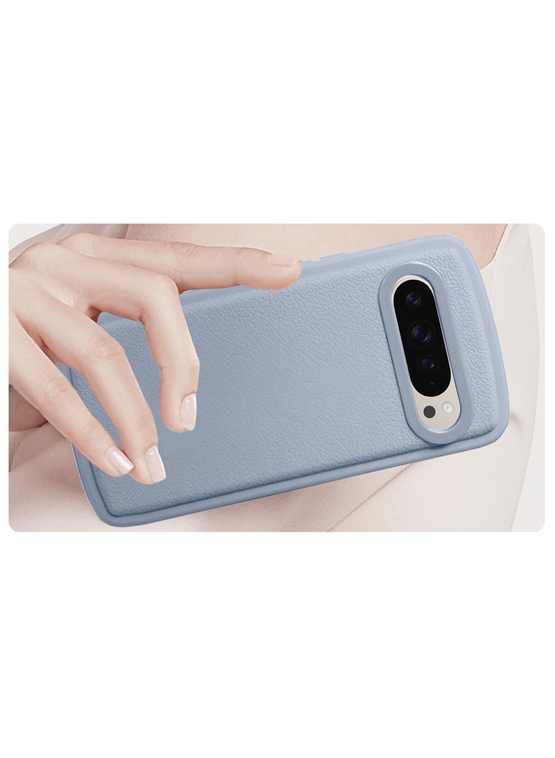 Wtech Google Pixel 9 Pro 5G 2024 High Quality Leather Texture Smooth Soft TPU Case Cover (MCFLSN) - Grey - Image 3