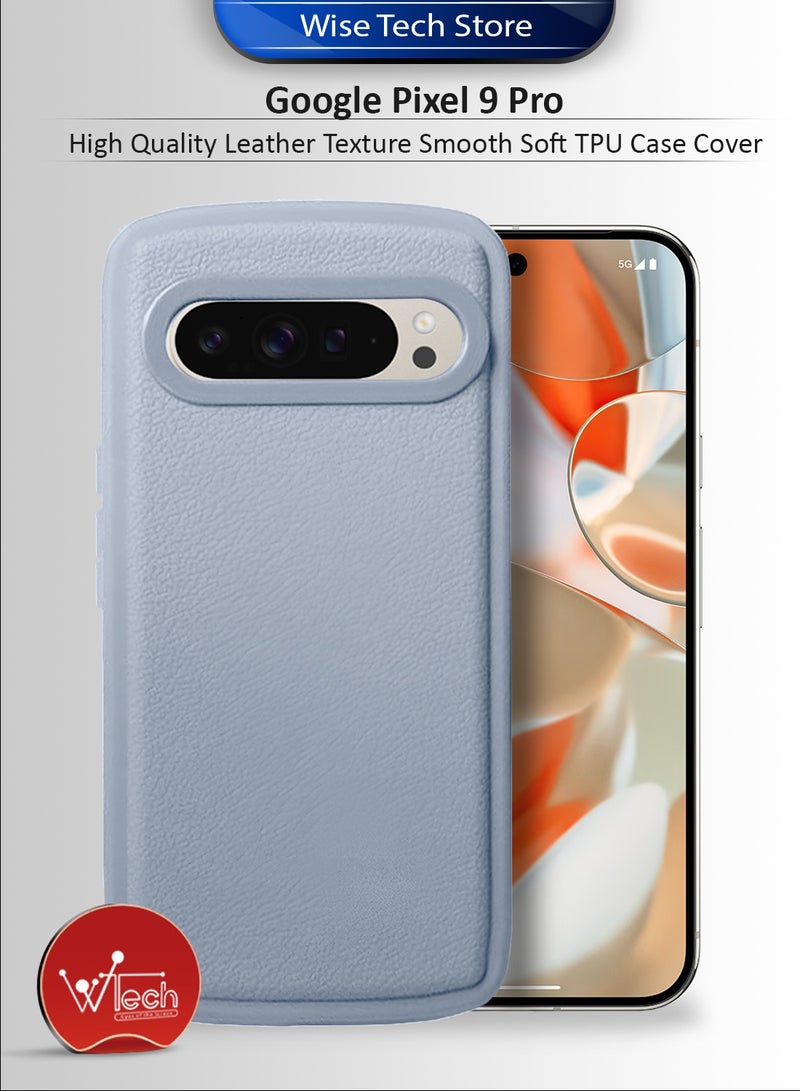 Wtech Google Pixel 9 Pro 5G 2024 High Quality Leather Texture Smooth Soft TPU Case Cover (MCFLSN) - Grey - Image 1