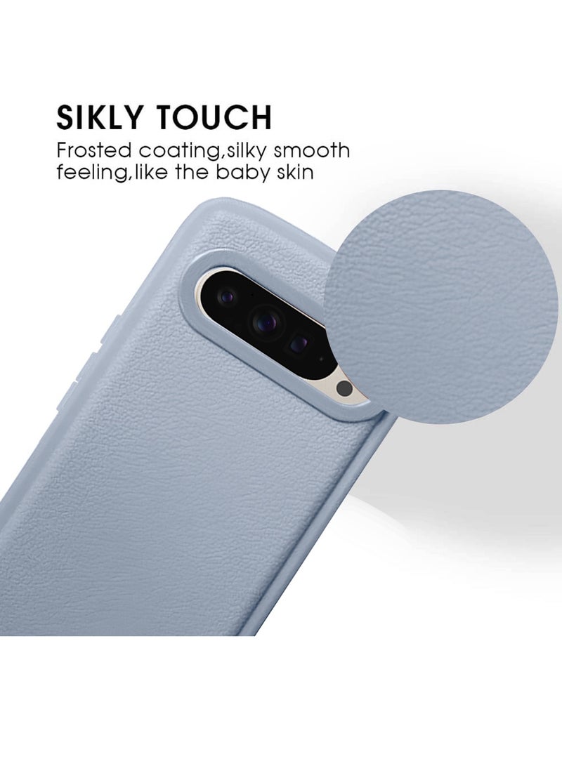 Wtech Google Pixel 9 Pro 5G 2024 High Quality Leather Texture Smooth Soft TPU Case Cover (MCFLSN) - Grey - Image 4
