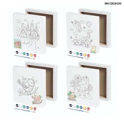 53 Arts 6x8 Inch Pre-Printed Canvas for Painting and Art Projects Random Design - Image 5