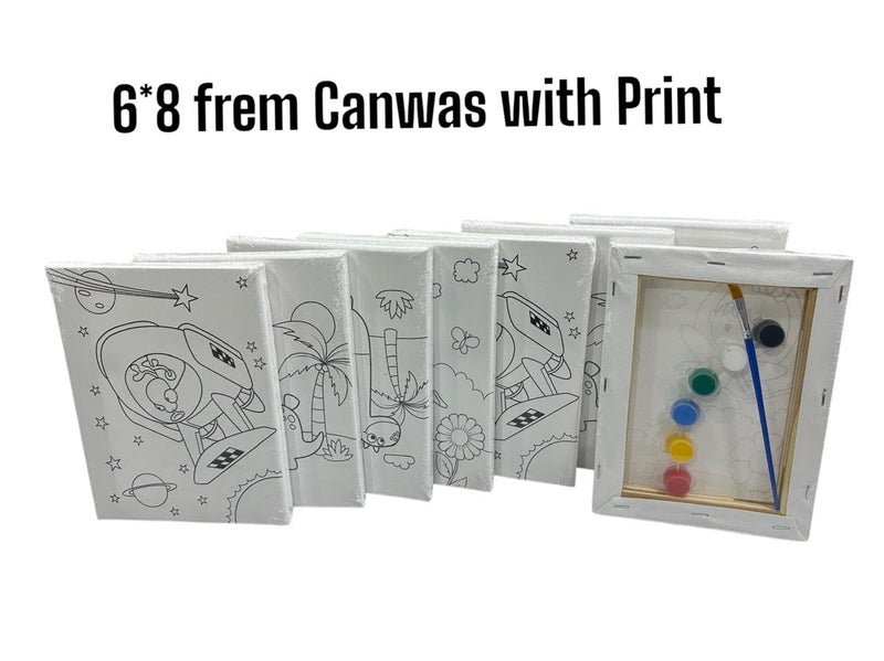 53 Arts 6x8 Inch Pre-Printed Canvas for Painting and Art Projects Random Design - Image 4