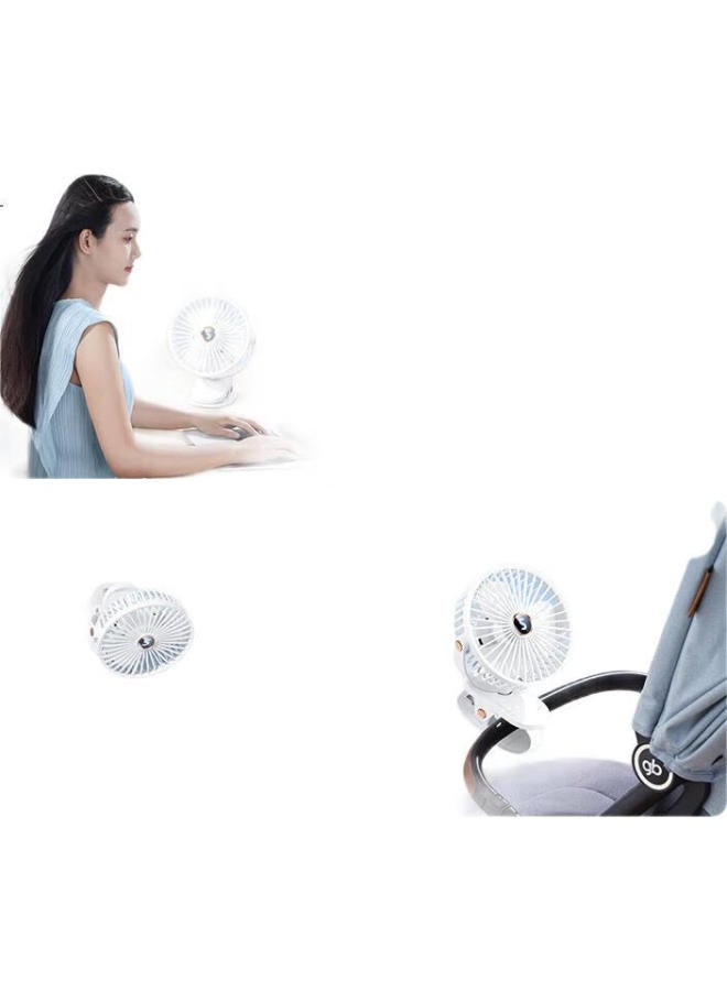 Kumeng Small Fan, Desktop Mini Cooling Air Conditioner, Quiet Fan, Usb Rechargeable Clip Fan, Wall-Mounted, For Dormitory, Bedside, Desktop, Bedroom, Office Use - Image 1