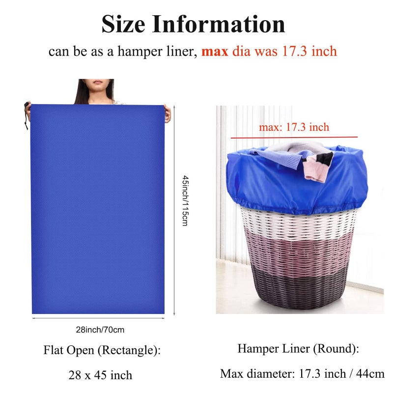 OTraki Extra Large Laundry Bag 2 Pack XL Drawstring Laundry Bag 28 x 45 inch Heavy Duty Laundry Bag Blue Clothes Organizer Washable Storage Hamper for Camp Home Dorm Hotel Laundromat Basket - Image 3