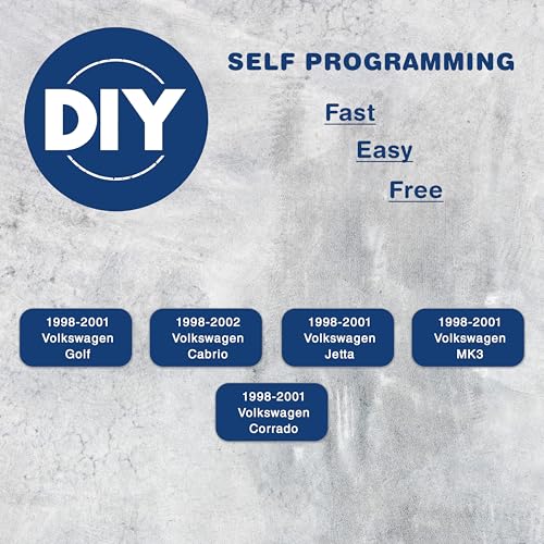 KeylessOption Key Fob Replacement for 1998 1999 2000 2001 2002 Volkswagen Golf Cabrio Jetta MK3 Corrado Remote, 4-Button MEGHU01WT, Programming Guide Included - Image 3