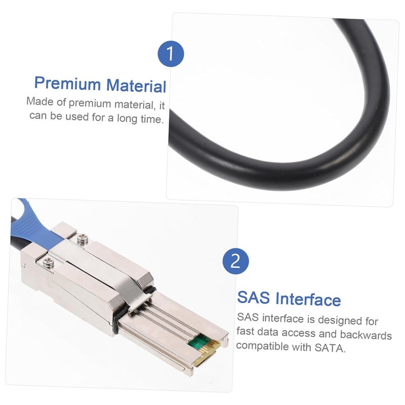 كابل بيانات سريع السرعة من نوع Mini SAS بـ 26 طرفًا، من نوع SFF-8088 إلى SFF-8088، بطول 0.5 متر، مخصص لتخزين الخوادم ومتحكمات المصفوفات (Array Controllers) - Image 3