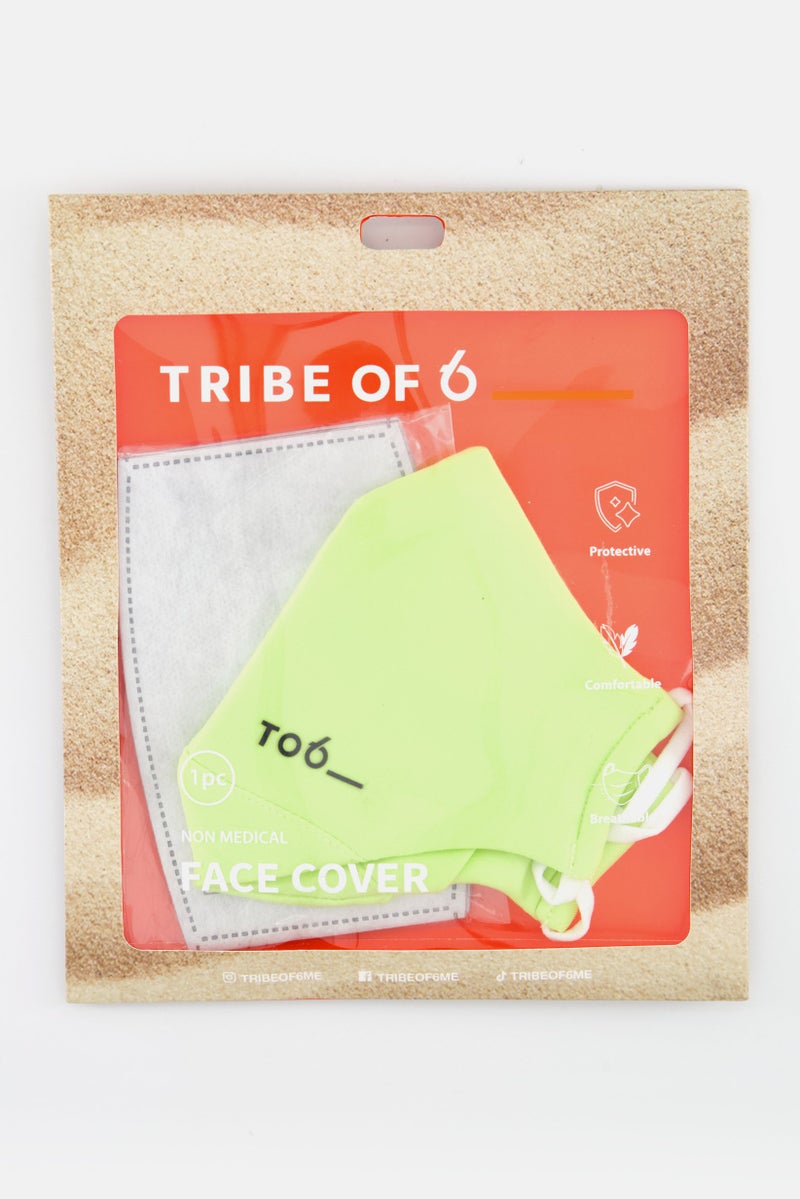 TRIBE OF 6 Women 1 Pc Plain Face Mask, Lime Green - Image 1