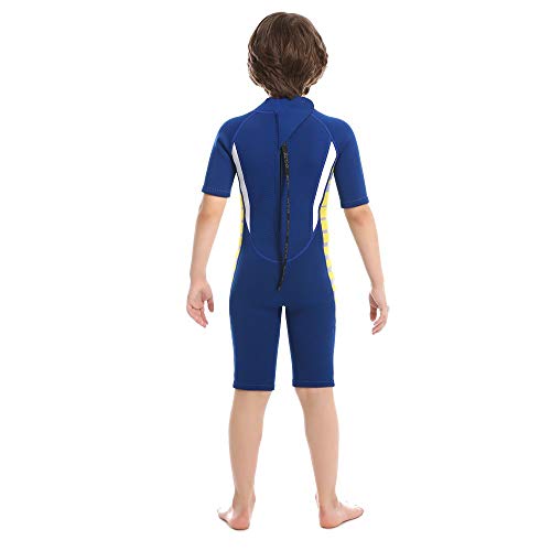 ZCCO 2.5mm Kids Shorty Wetsuit, Boys and Girls Full Body Thermal Neoprene Swimsuit, Back Zip Wet Suit for Scuba Diving, Swimming, Surfing - Image 4