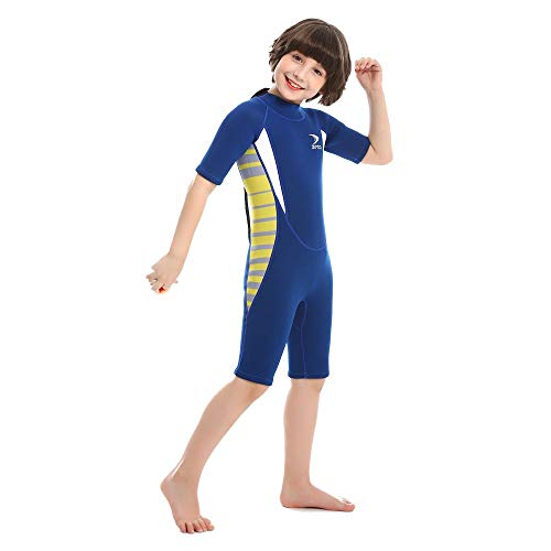 ZCCO 2.5mm Kids Shorty Wetsuit, Boys and Girls Full Body Thermal Neoprene Swimsuit, Back Zip Wet Suit for Scuba Diving, Swimming, Surfing - Image 3