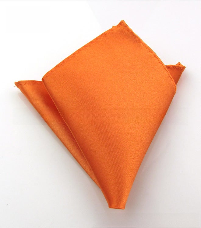 Mens Solid Formal Pocket Square Wedding Suit Handkerchief Orange 