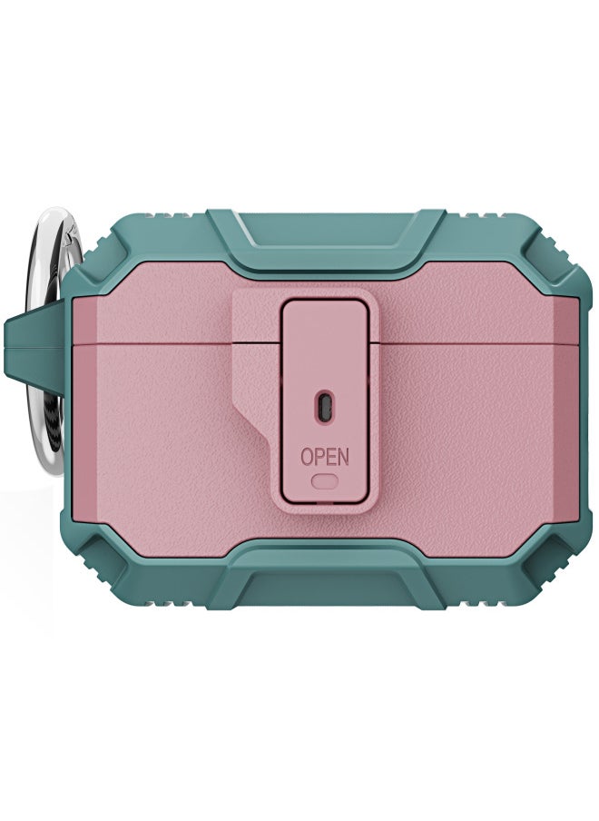 Generic - Suitable For AirPods Pro2 Headphone Cover Contrast Color Headphone Cover AirPods4 Generation One-button Open Anti-drop Protective Cover-Color:Pink Green-Applicable Model:Airpods 3 Generation - Image 1