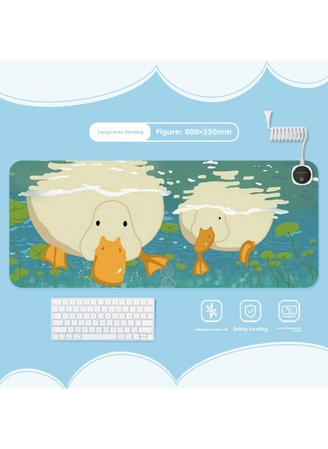 Duck Heating Heating Pad Warm Table Pad Office Computer Desktop Heating Mouse Pad-Color:700x330mm-Pattern:Jr-duck Duck 101  - Image 1