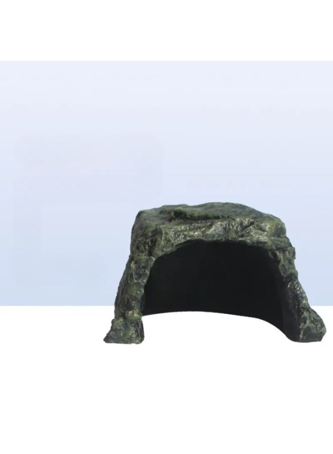 NomoyPet مخبأ الزواحف Nomoypet NS-22 كبير الحجم مصنوع من الراتنج - مخبأ على طراز الصخور الطبيعية مناسب للسلاحف والسحالي والثعابين والزواحف الصغيرة - Image 1