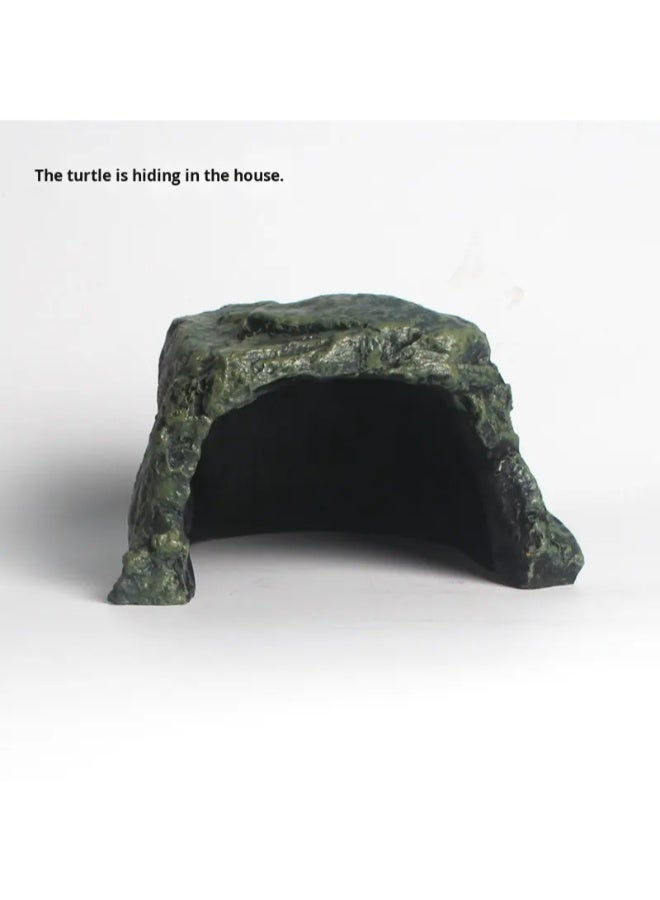 NomoyPet مخبأ الزواحف Nomoypet NS-22 كبير الحجم مصنوع من الراتنج - مخبأ على طراز الصخور الطبيعية مناسب للسلاحف والسحالي والثعابين والزواحف الصغيرة - Image 5