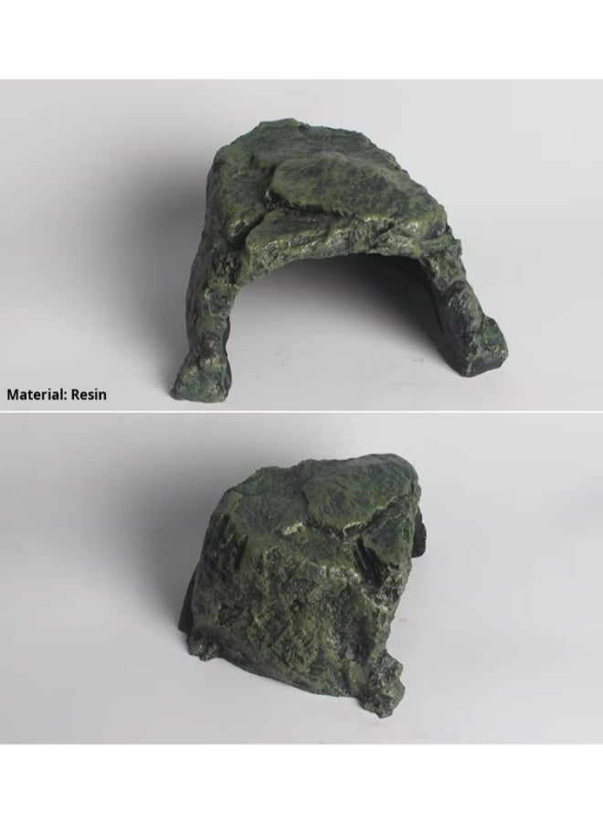 NomoyPet مخبأ الزواحف Nomoypet NS-22 كبير الحجم مصنوع من الراتنج - مخبأ على طراز الصخور الطبيعية مناسب للسلاحف والسحالي والثعابين والزواحف الصغيرة - Image 3