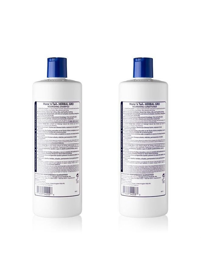 Mane 'n Tail Herbal Gro Shampoo and Conditioner Olive Oil Infused 27.05 Ounce Each  - Image 2