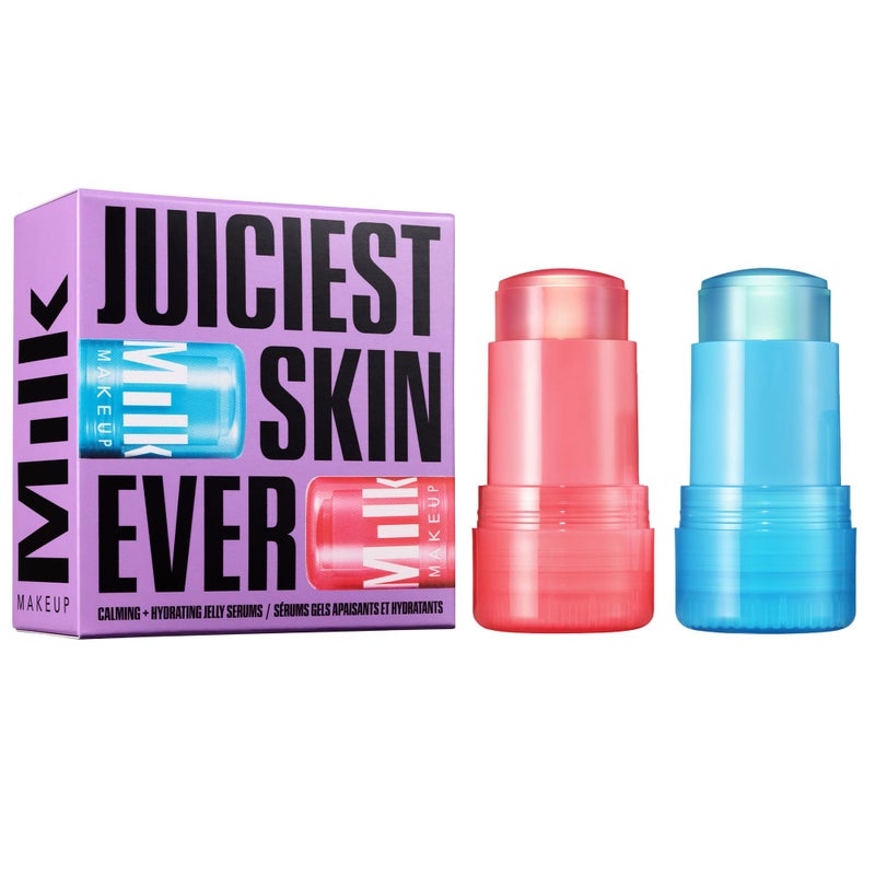 Milk Makeup Calming + Hydrating Jelly Skincare Serum Set â€“ Reduce the Look of Puffiness + Redness, Brighten Skin + Minimize Look of Pores + Lines â€“ Cooling Water + Watermelon Jelly, 0.21 oz each - Image 1