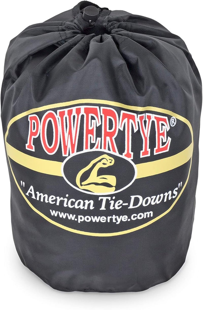 PowerTye Heavy Duty Ratchet Tie-Down Straps - 1.5in x 10ft with Soft-Tye and Carabiner Hooks - Red/Black Pair - Image 4