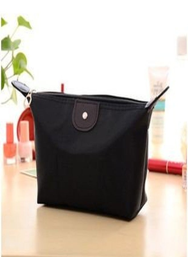 فوكس حقيبة مكياج نسائية من FOK، قطعة واحدة، حقيبة مستحضرات تجميل، حقيبة يد، حقيبة أدوات تجميل معلقة، حقيبة سفر، منظم مجوهرات، حقيبة يد عادية (اللون: أسود) - Image 1