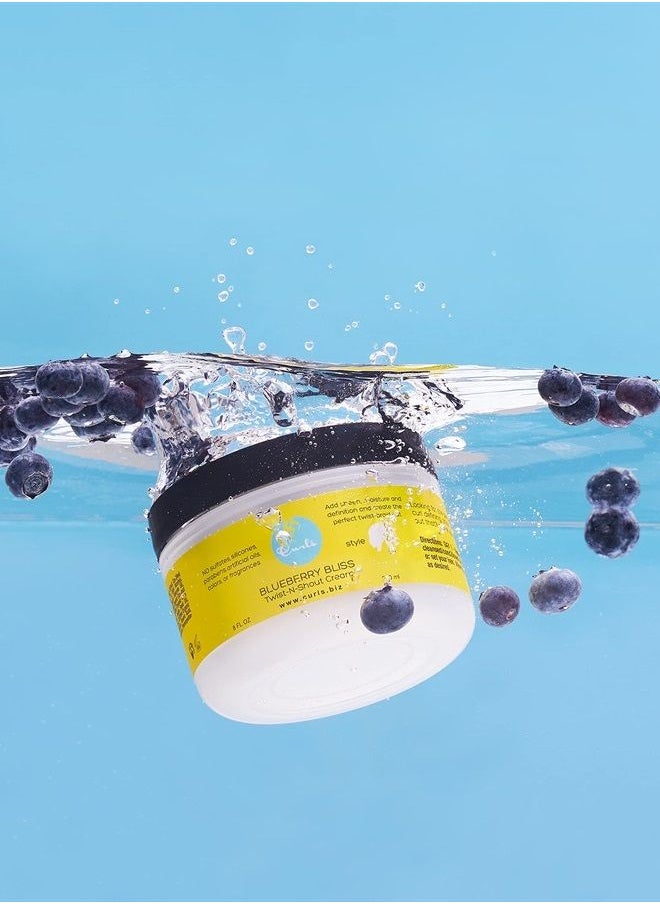Curls Blueberry Bliss Twist-N-Shout Cream 8oz- For The Prefect Twists and Braid Outs - For All Natural Curl Types - Adds Sheen, Moisture, and Definition to Hair  - Image 2