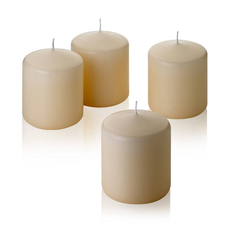 Light In The Dark French Vanilla Pillar Scented Candles 3" Tall X 3" Wide Set of 4 - Image 2