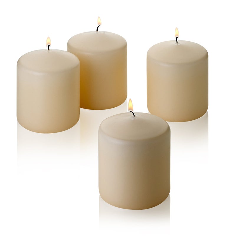 Light In The Dark French Vanilla Pillar Scented Candles 3" Tall X 3" Wide Set of 4 - Image 1