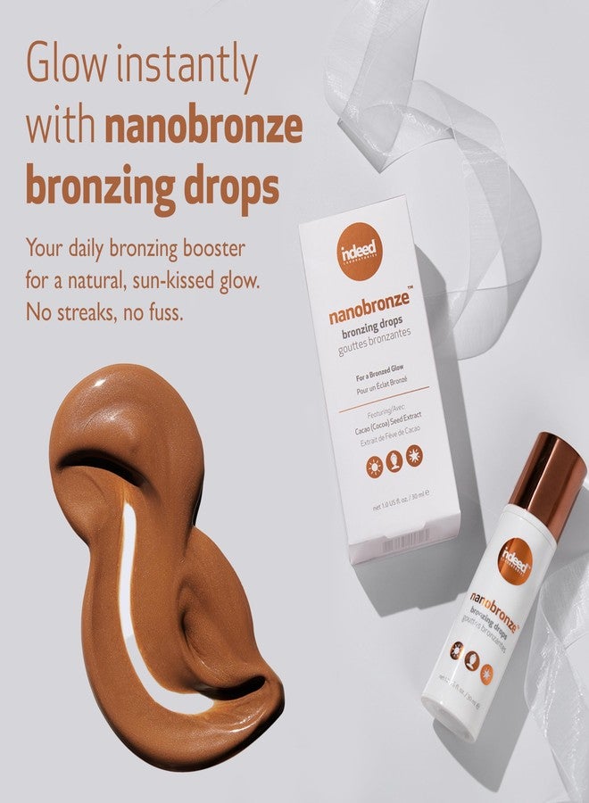 Indeed Labs Nanobronze Bronzing Drops | Face & Body Self Tanner for Pale Skin | Easy Self Tanner with Hyaluronic Acid, Pea, Cacao, & Giant Kelp Extracts | Fragrance-Free, Natural Tan, (1 Fl Oz) - Image 2