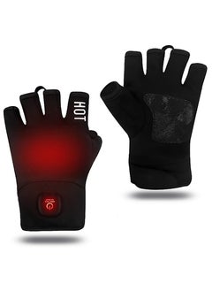 USB Heated Fingerless Gloves Touchscreen Winter RidingBlack (without plug) Black (without plug)