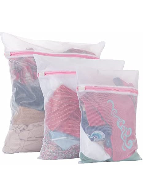 WOTOFY WOTOFY Laundry bag with zip for Delicates 3 Pack Zippered Large laundry basket Washing Machine Bags for Sweaters Blanket Bedding Garment Dirty Clothes Washer Dryer Net Protector socks organizer  - Image 1