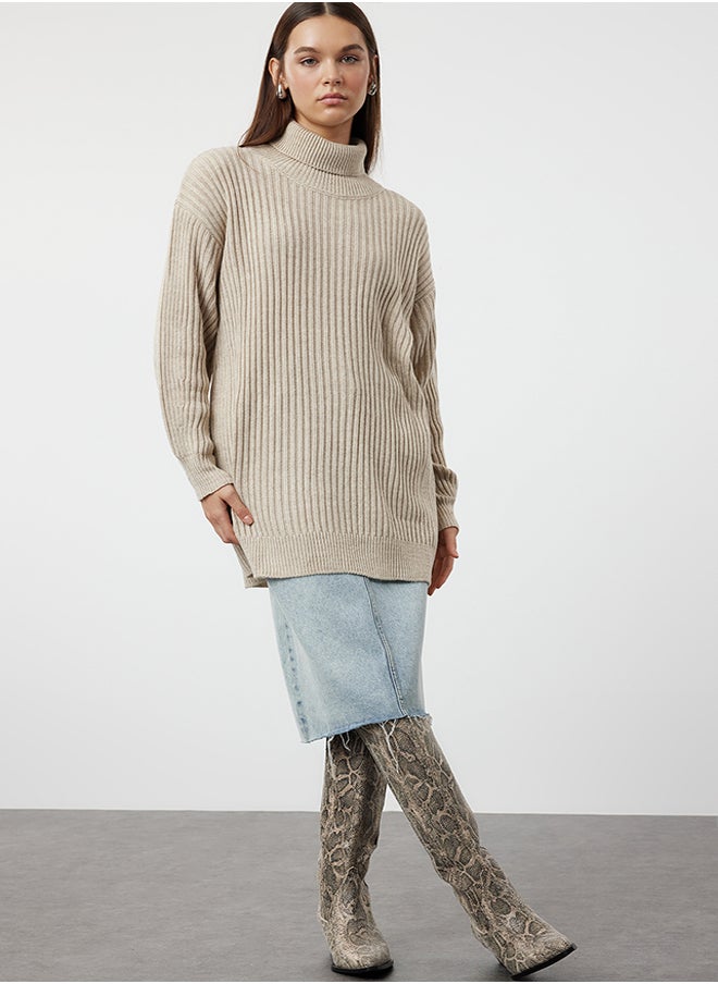 trendyol Ribbed Basic Knitwear Sweater TCTAW25AK00009  - Image 1