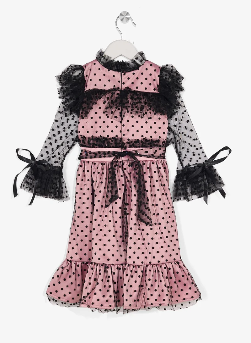 Little Golden Apple Little Bow Décor Bell Sleeve Dress