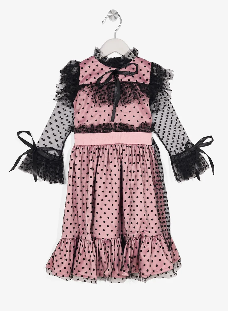 Little Golden Apple Little Bow Décor Bell Sleeve Dress