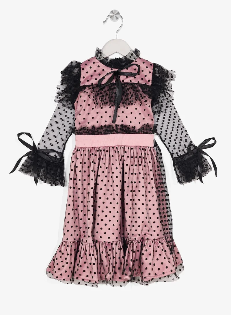 Little Golden Apple Little Bow Décor Bell Sleeve Dress