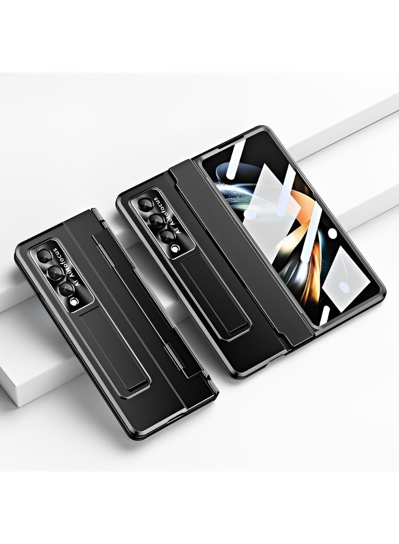 REOCLE Phone Case Phone Cover with Screen Protector Transparent Frosted Stand Hinge Phone Case for Samsung Galaxy Z Fold 4 - Image 2