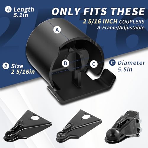 NUOVEPE Trailer Lock Fits 2 516 Inch Couplers Secures Safety Chains AntiTheft Ball Hitch Lock PryResistant HeavyDuty Trailer Hitch Locks for RV Cargo Camper Dump Trailer Blue - Image 5