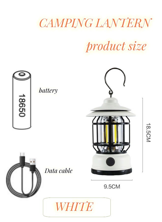 Generic Rechargeable Camping  Atmosphere Decorative Chandelier Lantern Garden Flame Decorative Table Lamp  Led Light With Hook Dimmable Vintage Style,Portable Waterproof Camping Light For Indoor/Outdoor Use  - Image 2