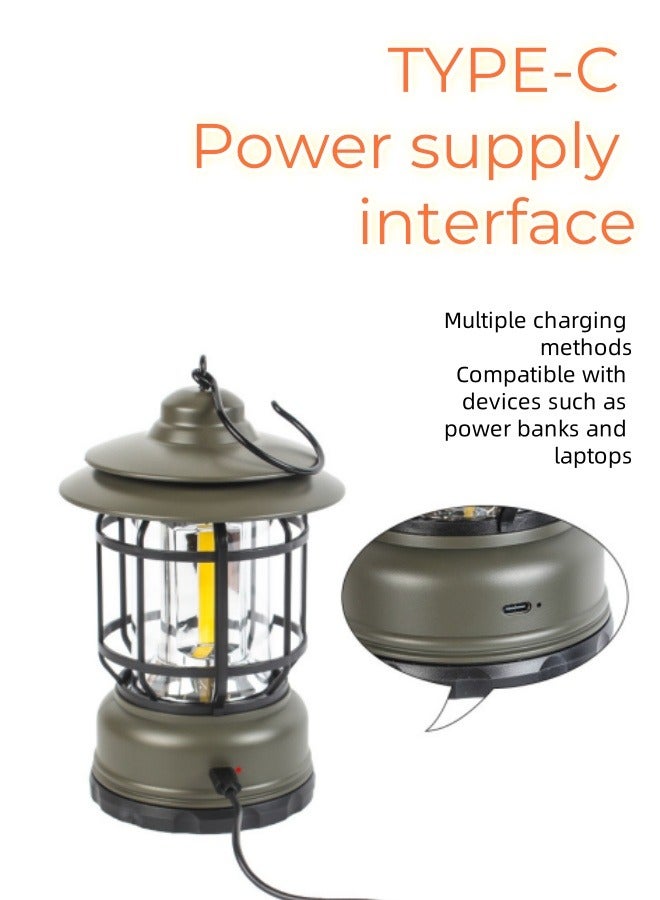 Generic Rechargeable Camping  Atmosphere Decorative Chandelier Lantern Garden Flame Decorative Table Lamp  Led Light With Hook Dimmable Vintage Style,Portable Waterproof Camping Light For Indoor/Outdoor Use  - Image 4