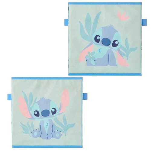 Idea Nuova Stitch Storage Cubes Set of 2 Durable Fabric Bins with Handles 10x10x10 Collapsible Cube Organizers - Image 1