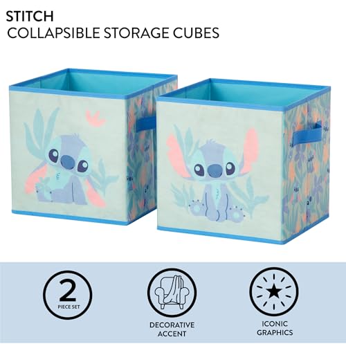 Idea Nuova Stitch Storage Cubes Set of 2 Durable Fabric Bins with Handles 10x10x10 Collapsible Cube Organizers - Image 3