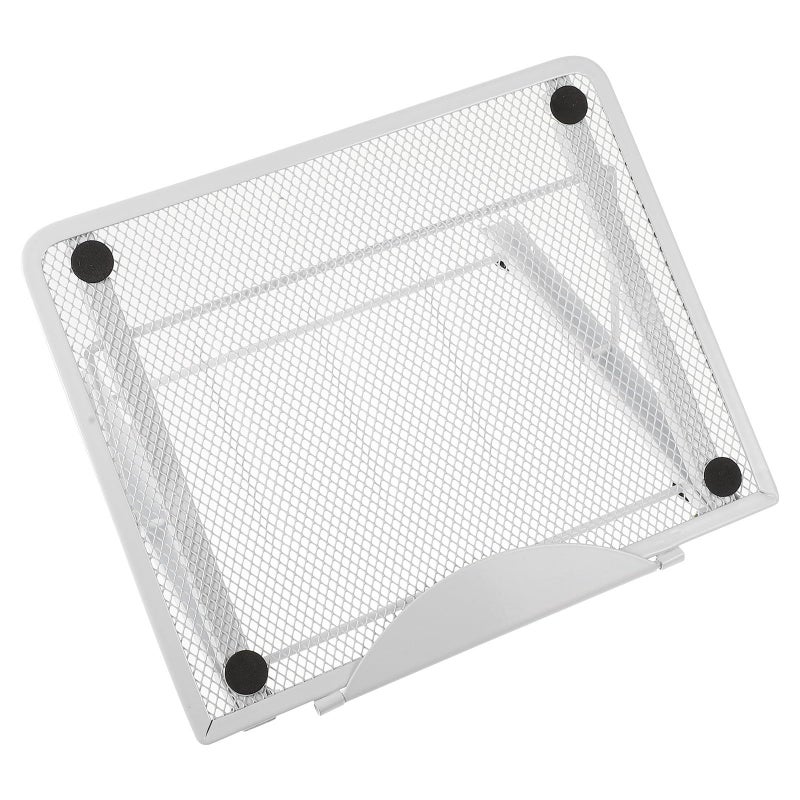 Adjustable Metal Folding Laptop Stand Portable White Desktop Holder with Heat Dissipation - Image 2