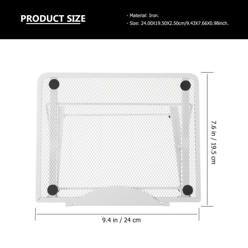 Adjustable Metal Folding Laptop Stand Portable White Desktop Holder with Heat Dissipation - Image 3