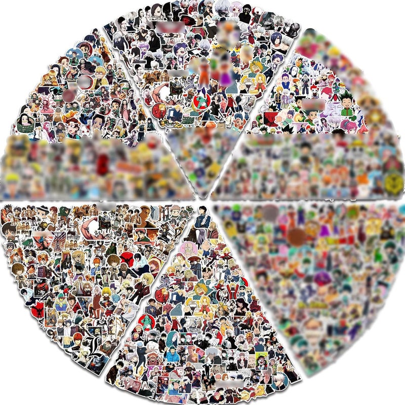 Arme Large Anime Stickers Mixed Pack,600Pcs Mixed With Classic Anime Theme Sticker Pack,Vinyl Waterproof Stickers and Decals for Bottles, Laptops, Skateboards and Notebooks, Stickers for - Image 1