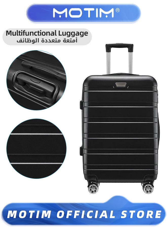 Motim Expandable Suitcase Trolley Carry-on Hand Cabin Luggage Lightweight Hard Shell Travel luggage with TSA Lock and Durable 4 Spinner Wheels - Image 1